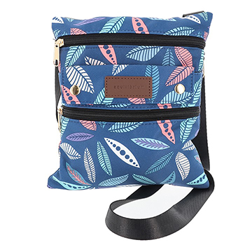 Leaves Cross Body Bag Blue